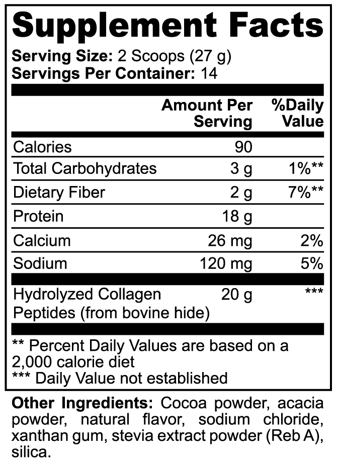 Chocolate Collagen Peptides Grass‑Fed Hydrolyzed Protein Powder