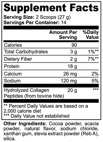 Chocolate Collagen Peptides  Grass‑Fed Hydrolyzed Protein Powder